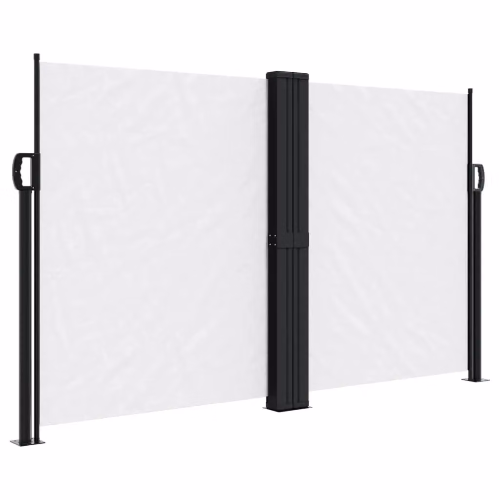 Berkfield Home Retractable Side Awning in White, Manual Pull Polyester, W/H: 140 x 1000 cm – 2