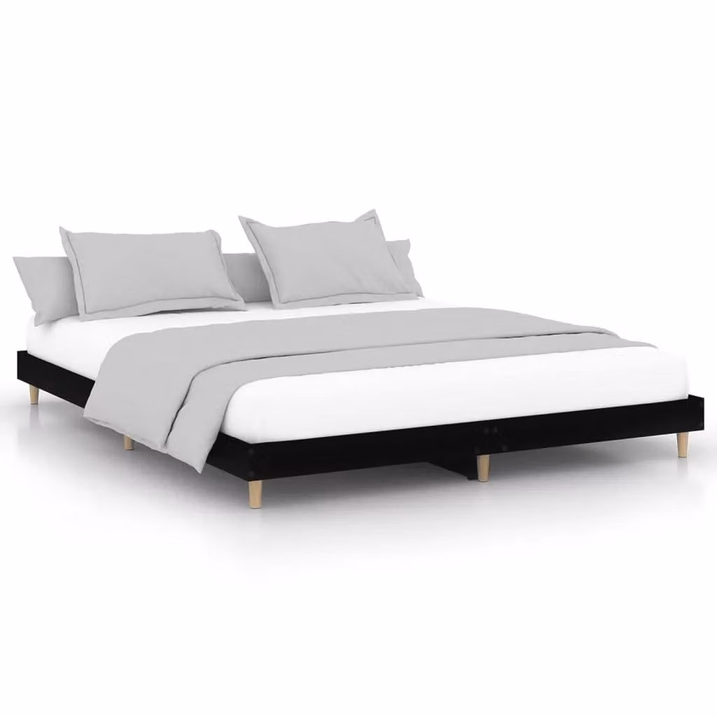 Berkfield Home Black Engineered Wood Bed Frame W/D/H: 200 x 200 cm – 2
