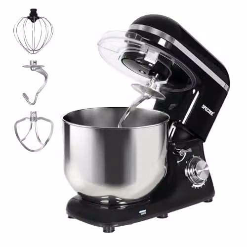 Spector 8L Heavy Duty Stand Mixer in Black with 1400W Motor and 6-Speed Function