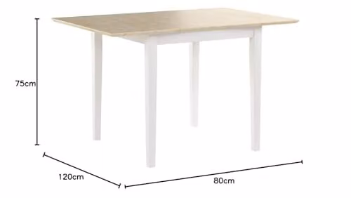 Julian Bowen Rufford Extendable Dining Table in Ivory and Natural Wood, W/D/H: 80 x 80 x 75 cm – 2