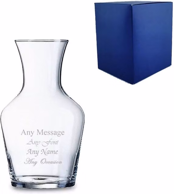 Uniqueful Personalised 250ml Glass Carafe or Vase in Transparent