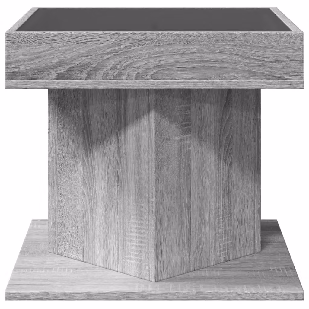 Berkfield Home LED Coffee Table in Grey Sonoma, W/D/H: 50 x 50 x 45 cm – 3