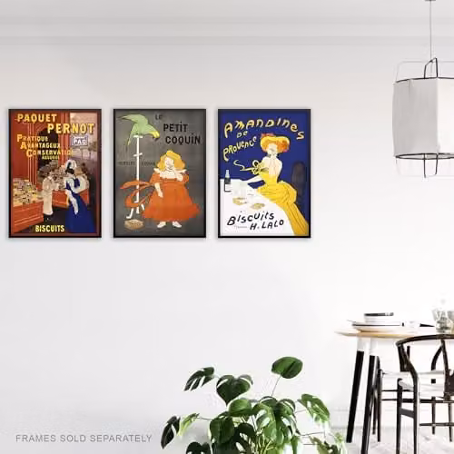Artery8 Set of 3 Cappiello French Vintage Adverts Retro Wall Art Prints, Multicolour, W: 21.0 cm, H: 29.7 cm – 4