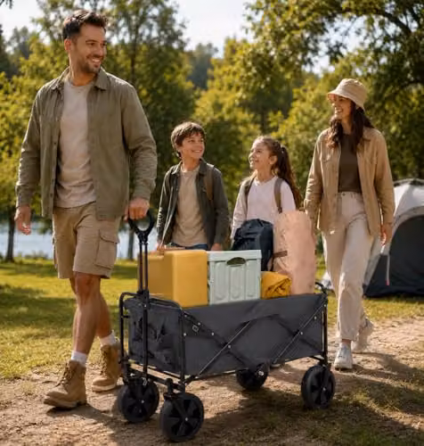 Neo Heavy Duty Large Capacity Foldable Collapsible Garden Trolley Cart in Grey, W/D/H: 88.0 x 75.0 x 46.0 cm – 2
