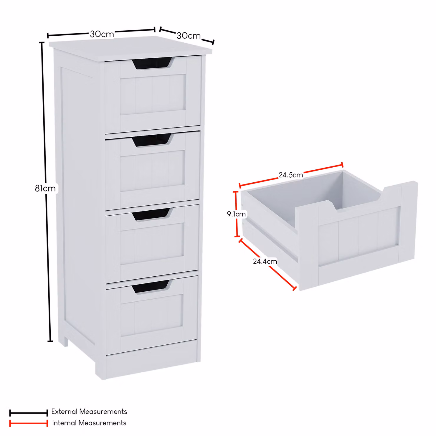 Home Discount Vida Priano 4 Drawer Freestanding Bathroom Storage Unit in White – 2