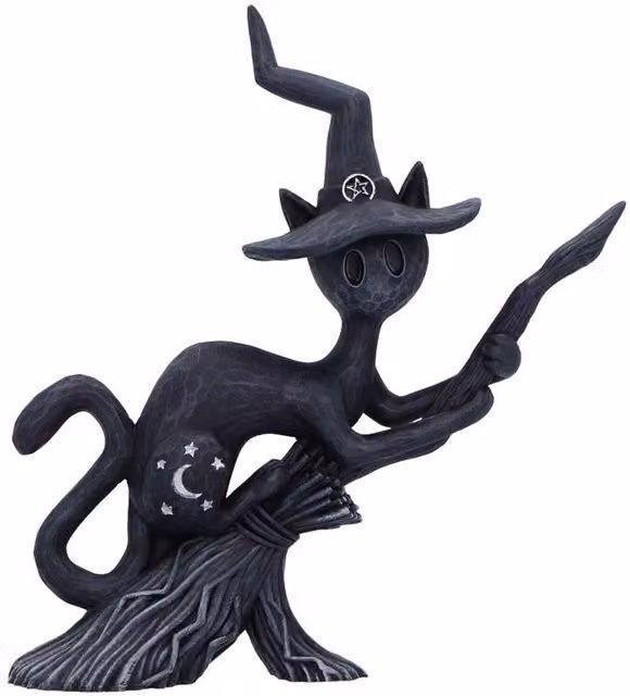Nemesis Now Spell Cat Black and Silver Figurine, H 15 cm x W 6 cm