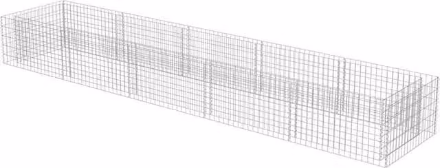 Berkfield Home Durable Galvanised Steel Gabion Raised Bed, Silver, W: 450 cm, D: 90 cm, H: 50 cm