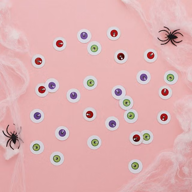 Club Green Halloween Eyeball Table Scatter Beads, Green and Multicolour, 14g