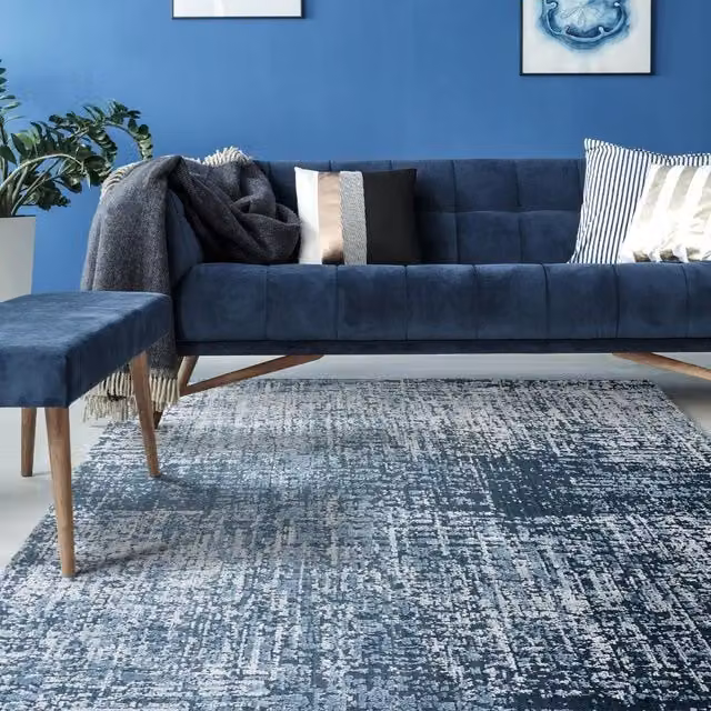 The Rug Shop UK Modern Abstract Blue Easy To Clean Area Rug, W: 160 cm, L: 230 cm