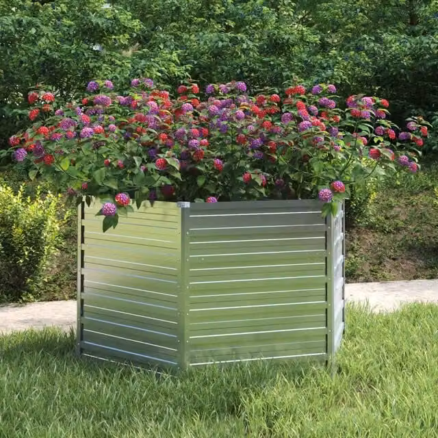 Berkfield Home Garden Raised Bed in Silver Galvanised Steel