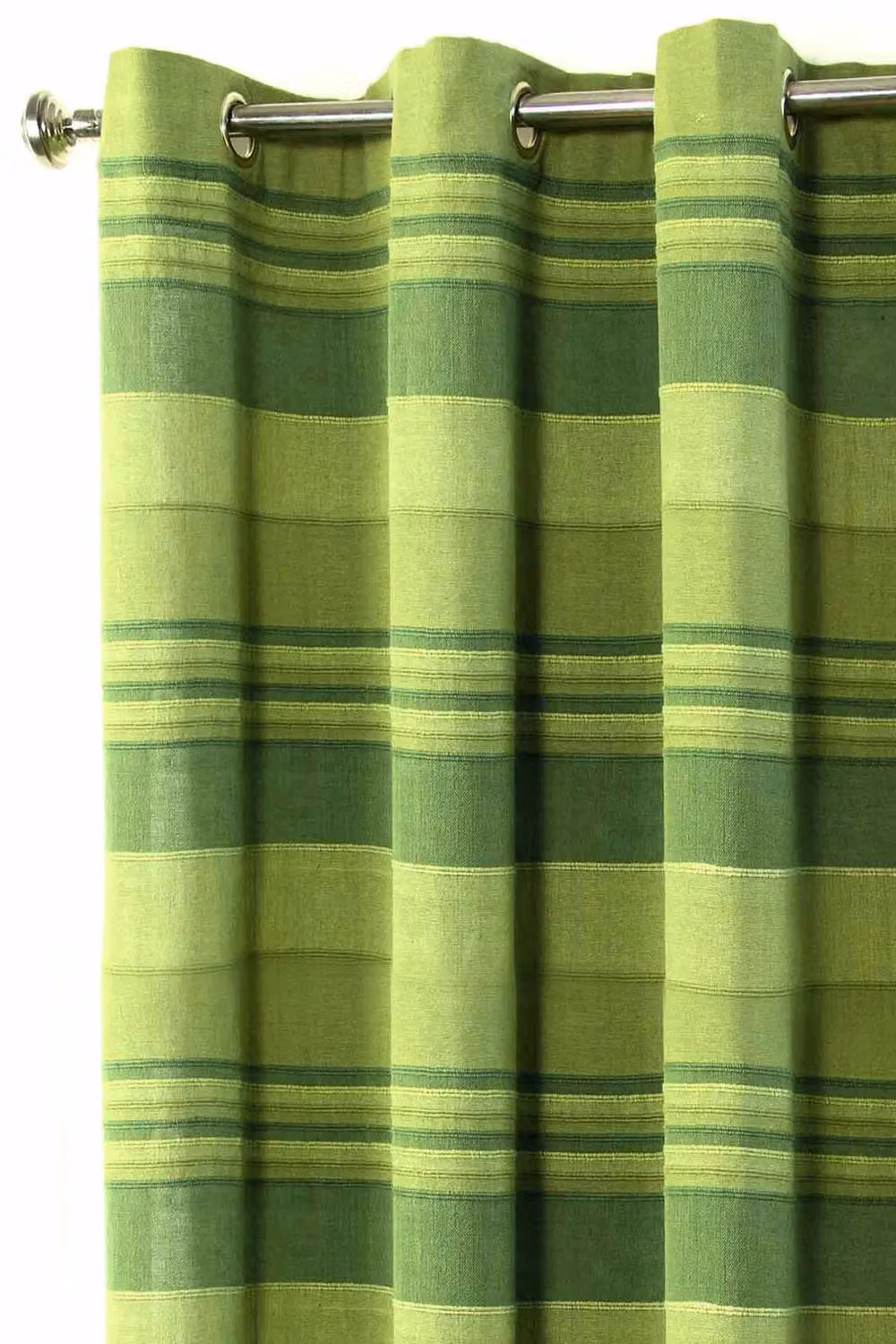 Homescapes Cotton Morocco Striped Curtain Pair in Green, Width: 167 cm, Drop: 228 cm – 4