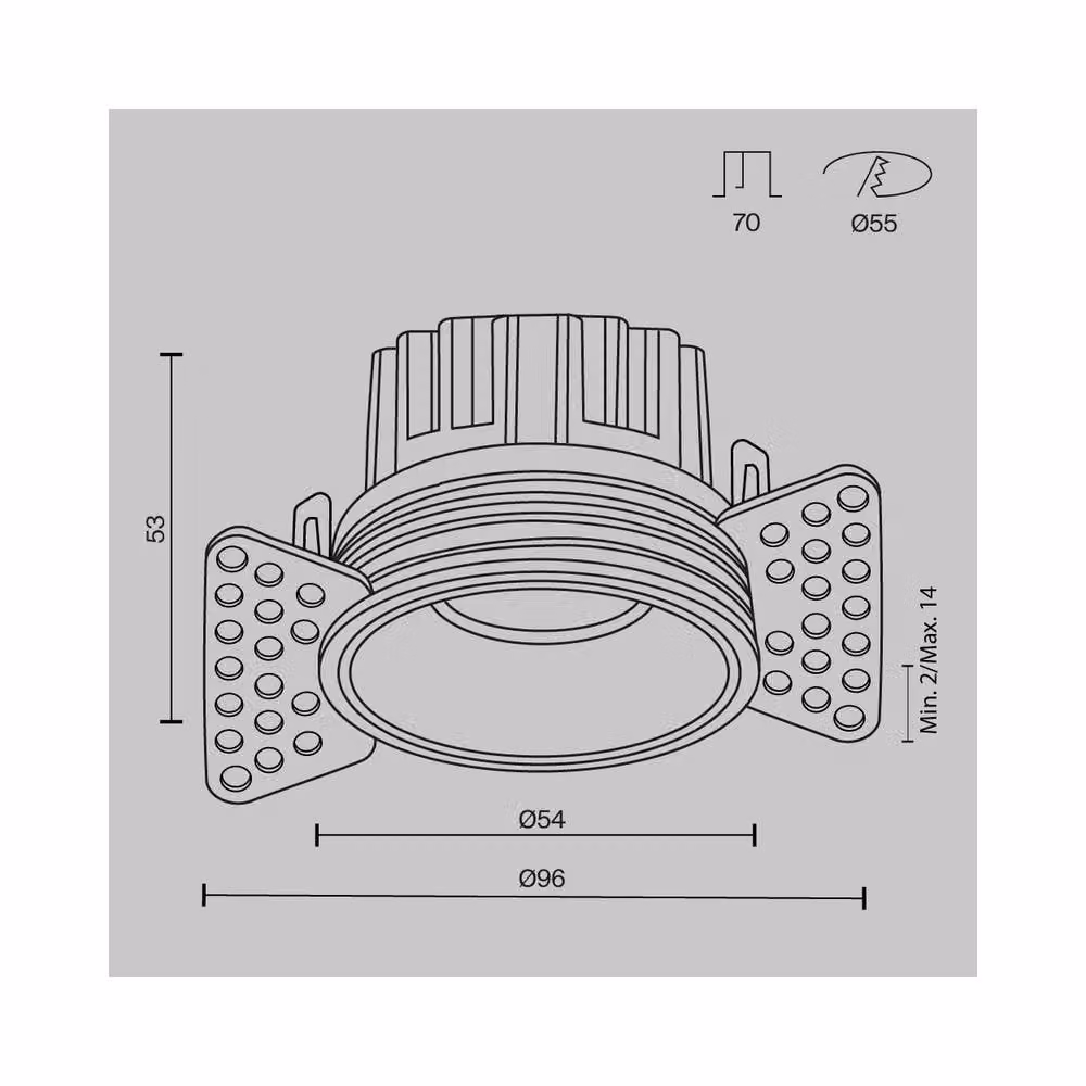 Netlighting Round Trimless Recessed LED Downlight in Black, 3000K Warm White, 480lm – 2