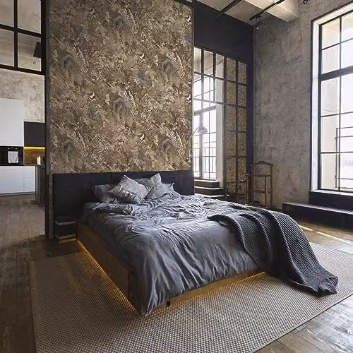 Rasch Serafina Abstract Marble Mineral Stone Wallpaper in Brown and Grey – 2