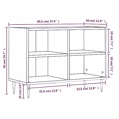 vidaXL TV Cabinet in Concrete Grey, W/D/H: 69.5 x 30 x 50 cm – 2