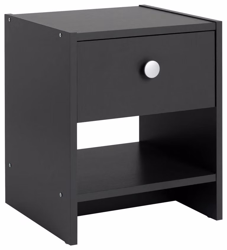 Seville 1 Drawer Bedside Table Anthracite Compact Storage Organiser Unit W/D/H: 33 x 36 x 42 cm