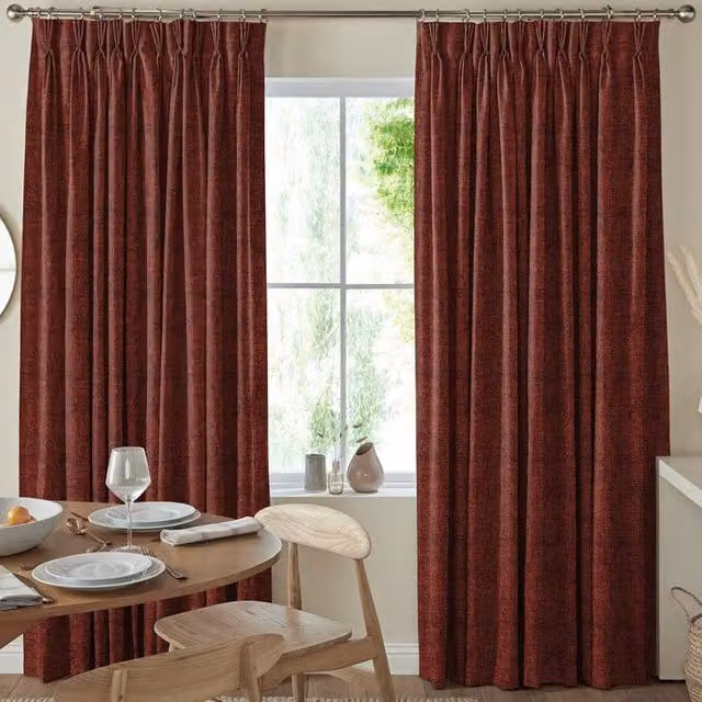 Terrys Lugano Made to Measure Blackout Fabric Curtain Panel in Red
