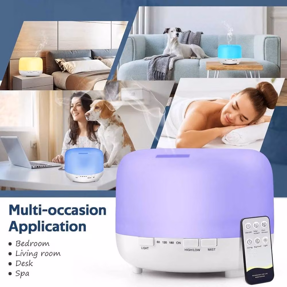 FLAVORA LED Essential Oil Diffuser and Ultrasonic Aroma Humidifier in White – 2