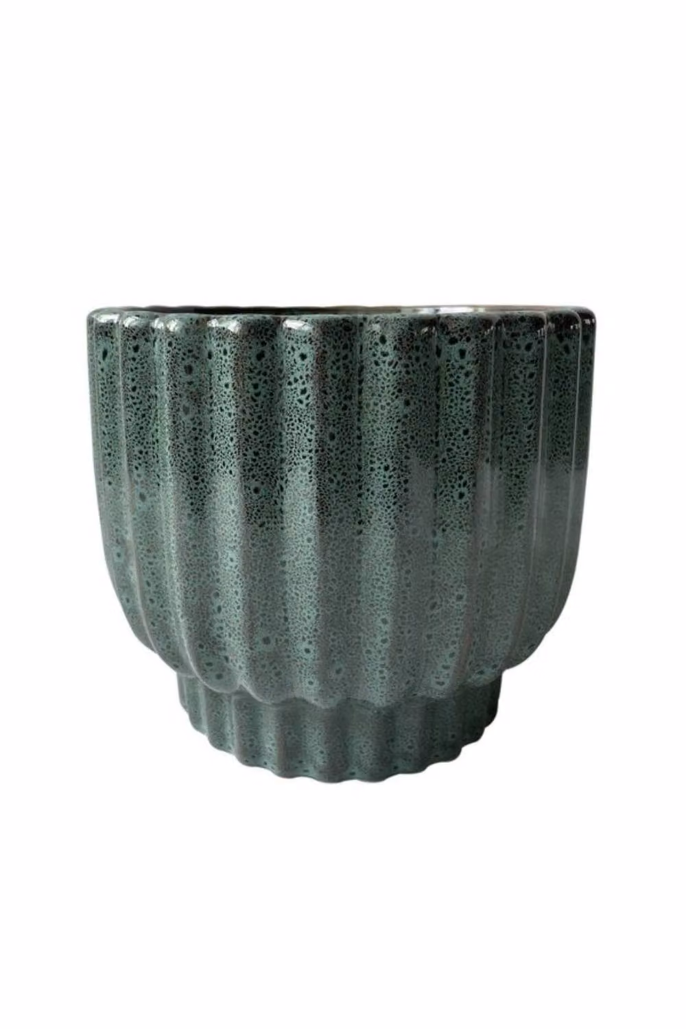 KDMD Hortus Barcelos Ceramic Tabletop Pot, Olive Green, H: 11 cm, Dia: 12 cm – 2