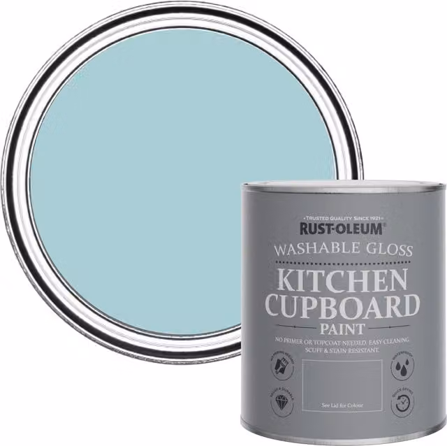 Rust-Oleum Kitchen Cupboard Paint in Gloss Finish, Little Cyclades Blue, 0.75 l