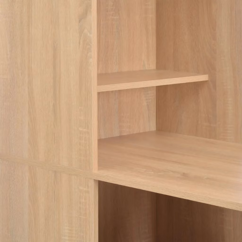 Berkfield Oak Home Bar Table with Cabinet, Brown, W/D/H: 115 x 59 x 200 cm – 3