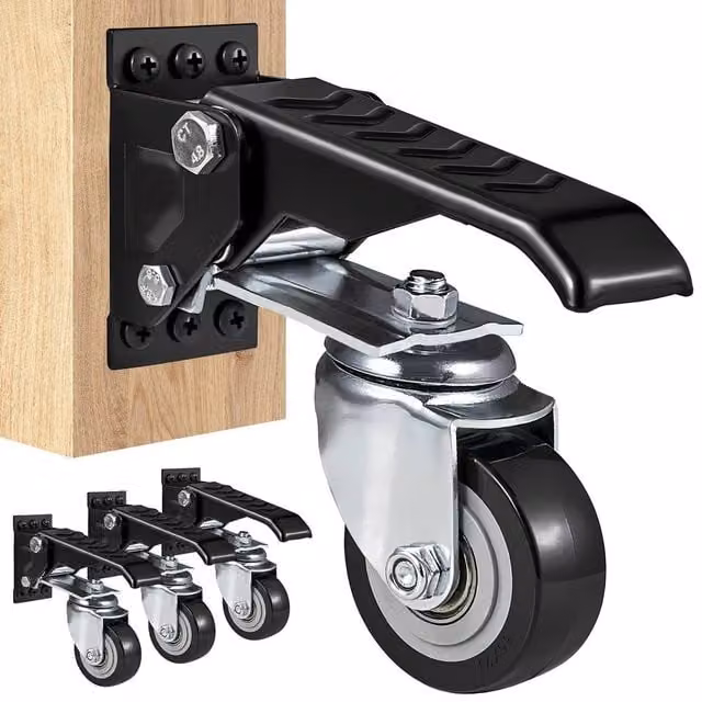 VEVOR Heavy Duty Steel Caster Wheels Set of 4, Black – 1