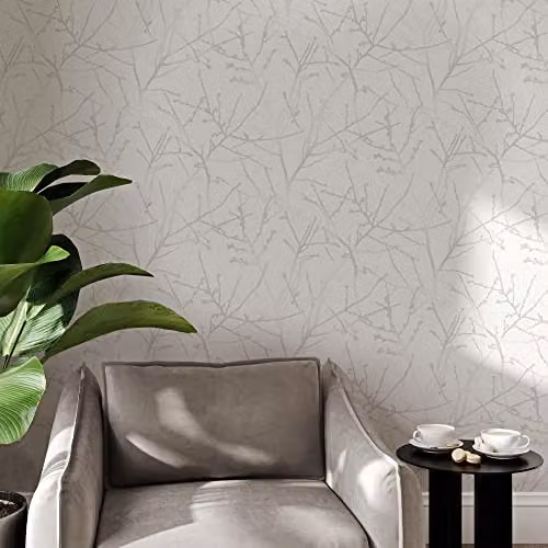 Graham & Brown Innocence White Metallic Abstract Modern Easy Paste the Wall Wallpaper – 2