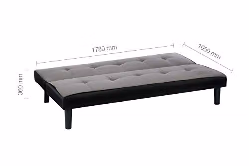Birlea Aurora 3 Seater Grey Velvet Click Clack Sofa Bed – 2