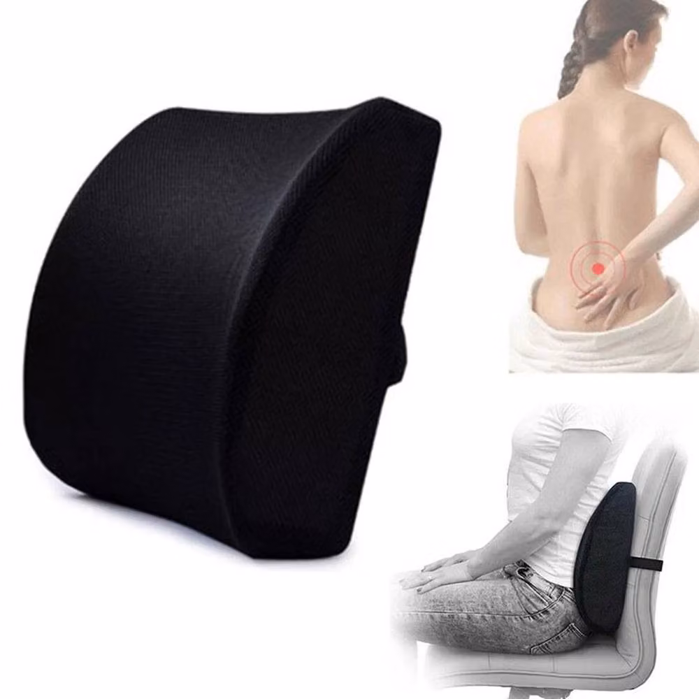 SPETLEK Memory Foam Seat and Lumbar Support Cushion Set in Black – 4