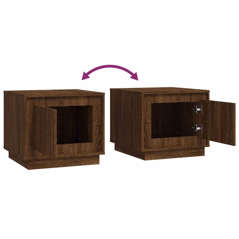 Berkfield Home Decorative Coffee Table in Brown Oak, W/D/H: 51 x 50 x 44 cm – 3