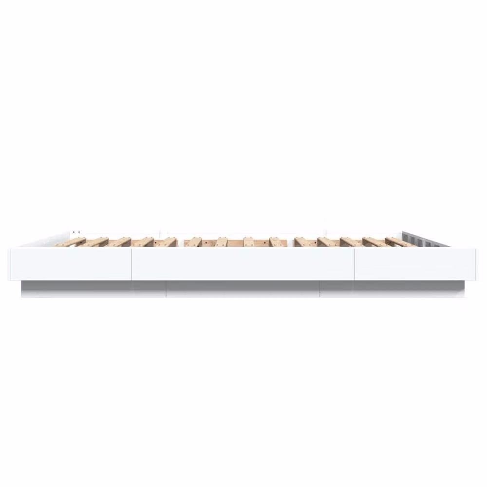Berkfield Home Double Bed Frame in White, W/D/H: 135 x 190 cm – 3