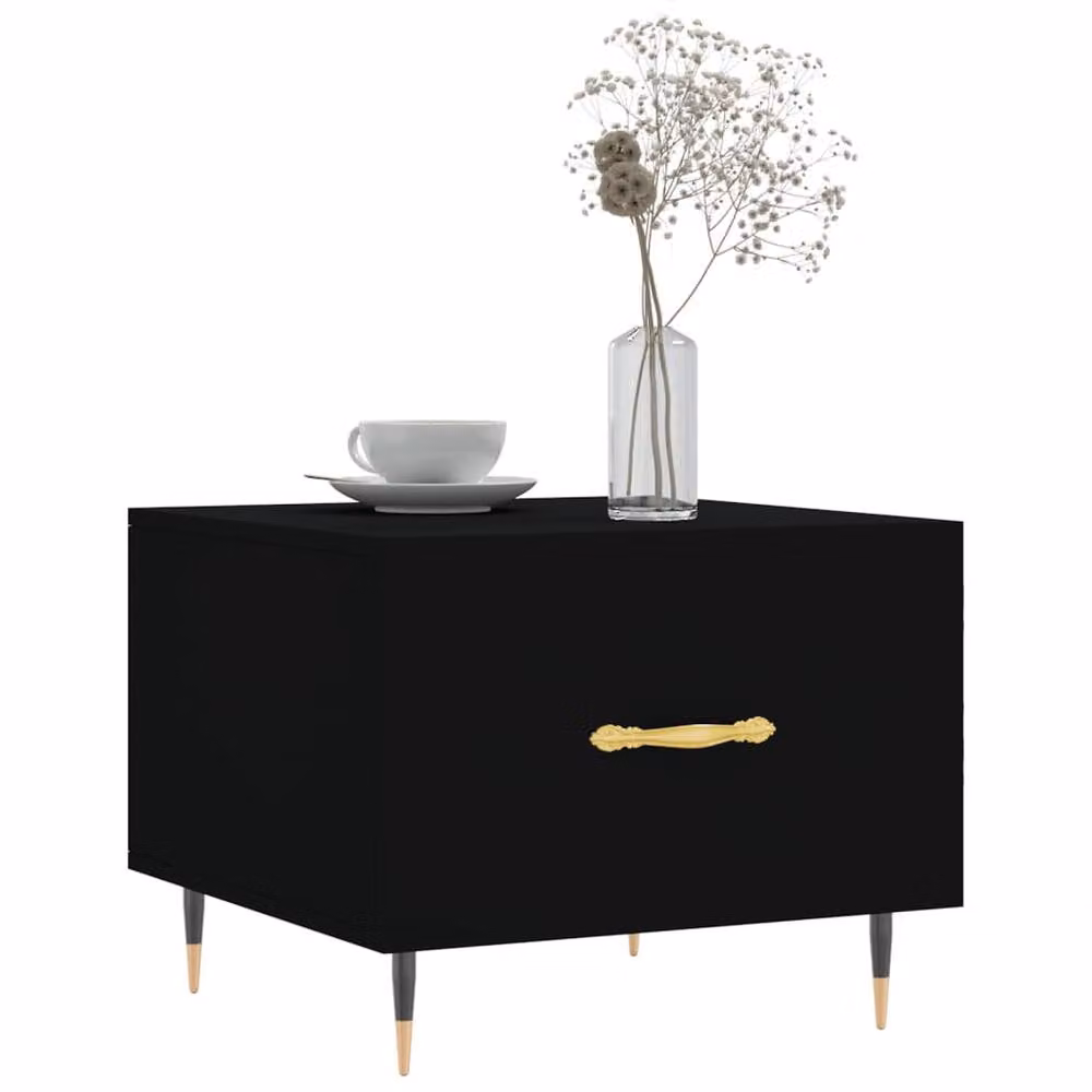 Berkfield Home Modern Black Square Coffee Table W/D/H: 50 x 50 x 40 cm – 3