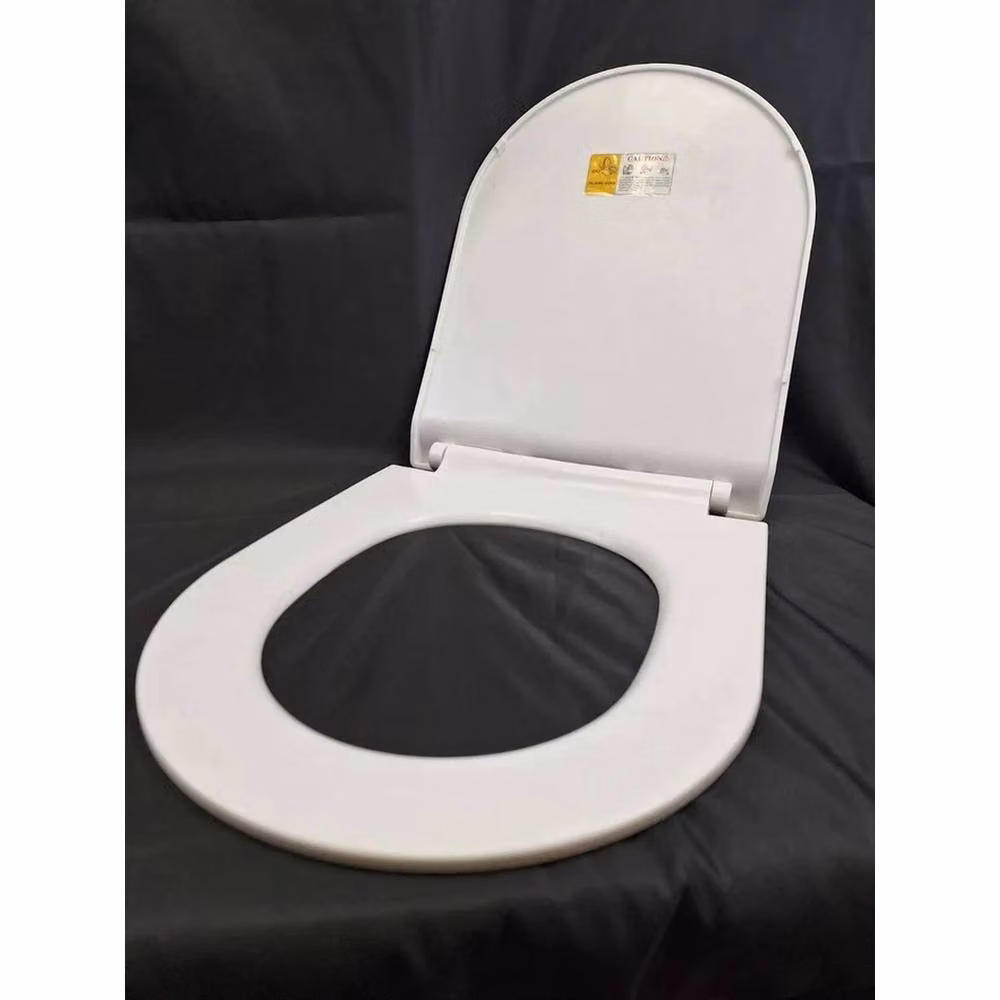 NESTLUNE Luxury D-Shape Heavy Duty Soft Close Toilet Seat in White – 3