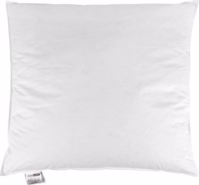 Homescapes White Square Goose Down and Feather Pillow, W/D/H: 80 x 80 cm