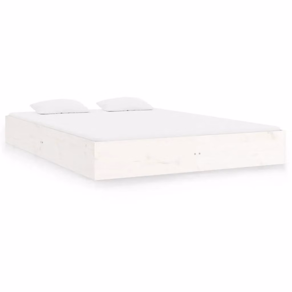 Berkfield Home Small Double Bed Frame in White Solid Pine Wood, W/D/H: 120 x 200 cm – 2