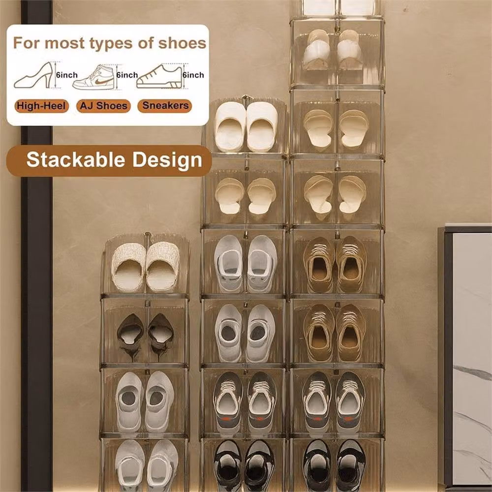 FORGEVIO 6-Tier Vertical Transparent Shoe Rack – 3