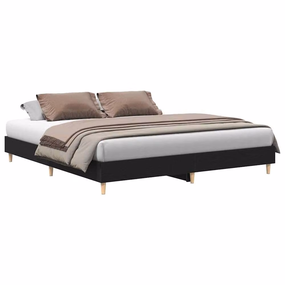 Berkfield Home Black Oak Bed Frame W/D/H: 180 x 200 x 20 cm – 3