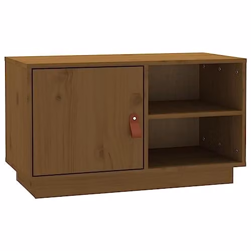 vidaXL Solid Wood Pine TV Cabinet in Brown, W/D/H: 70 x 34 x 40 cm