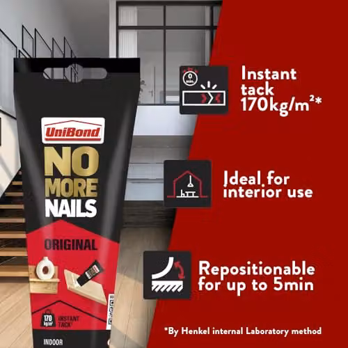 Unibond No More Nails Original Construction Adhesive, White, 175 ml – 3