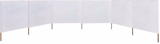 Berkfield Home Durable 6-Panel Fabric Wind Screen, White, W: 800 cm, H: 80 cm