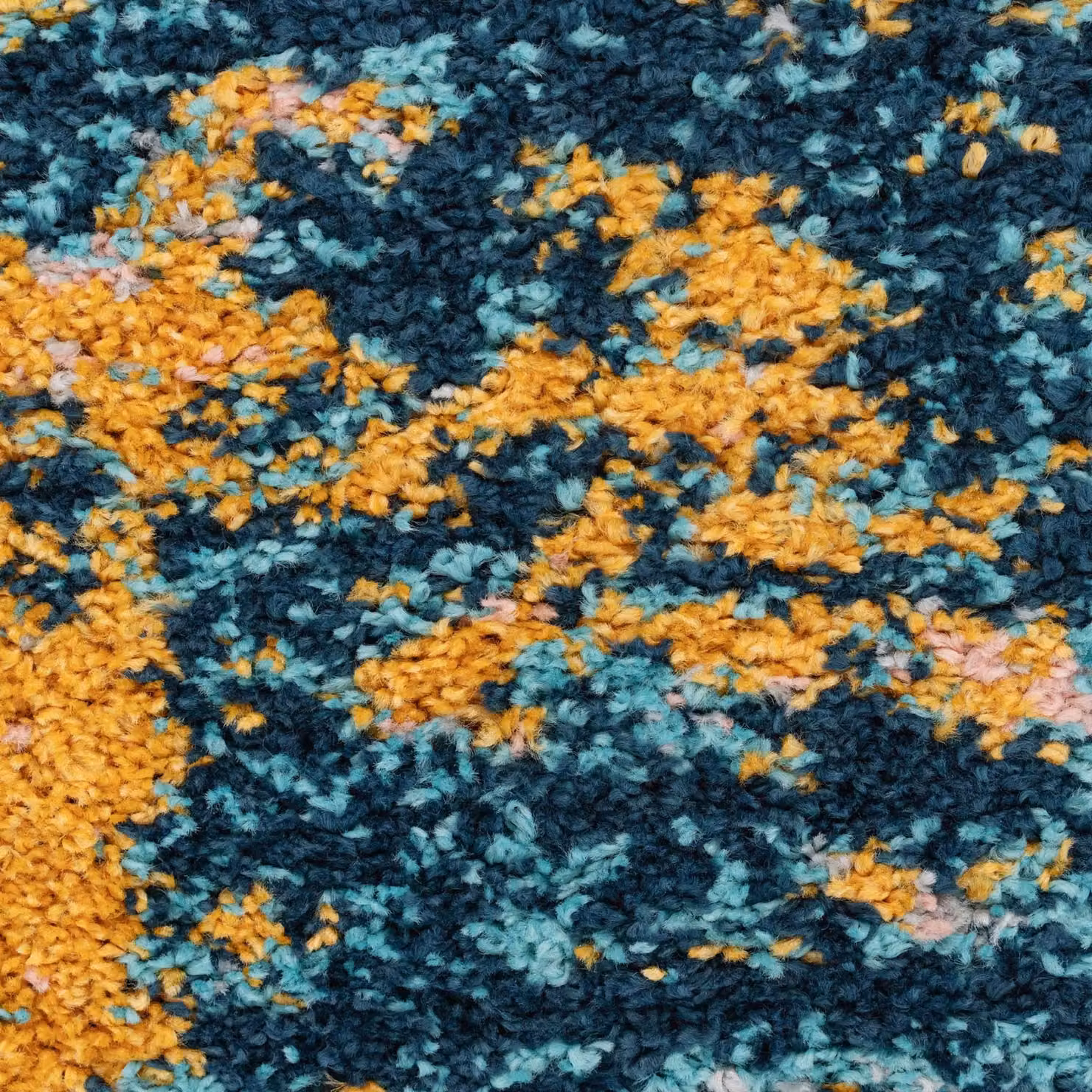 Kukoon Blue and Multicolour Coastal Abstract Shaggy Area Rug, W: 60 cm, L: 240 cm – 5