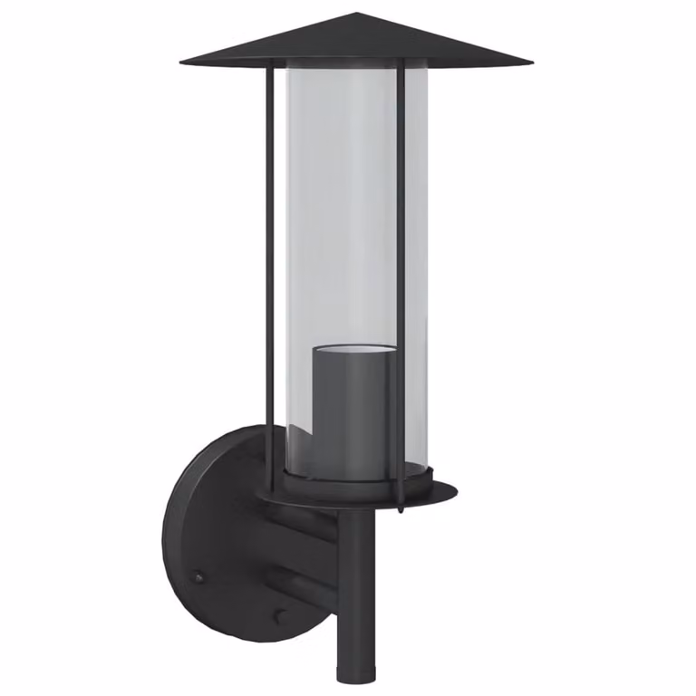 Berkfield Home Modern Black Stainless Steel Outdoor Wall Light for Garden