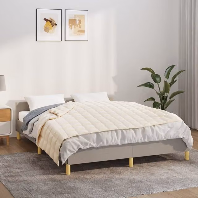 Berkfield Home Weighted Blanket in Beige, W/D: 122 x 183 cm, 9 kg – 1