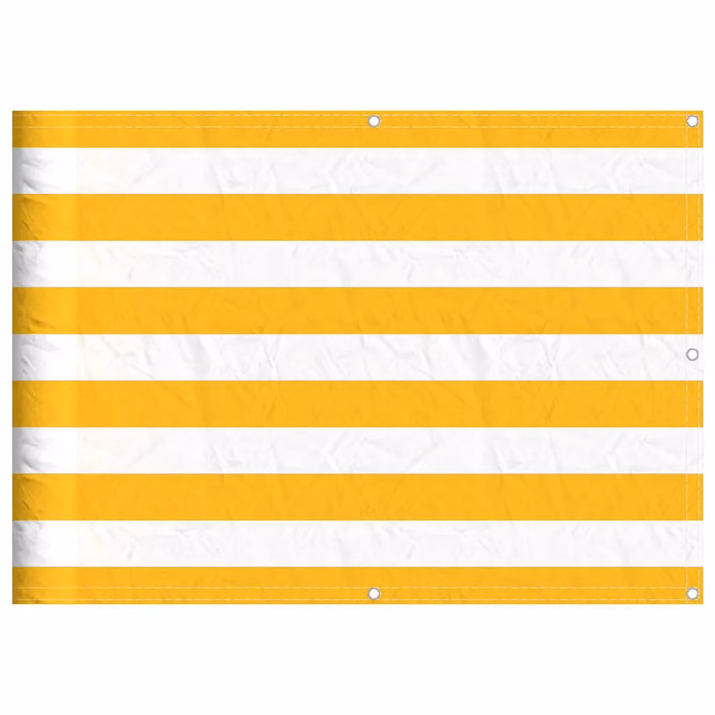 Berkfield Home Balcony Screen in Yellow and White Stripe, W: 75 cm, L: 1000 cm – 2