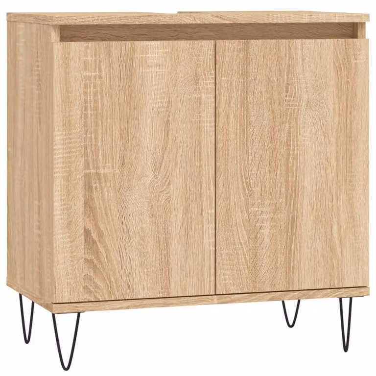 Berkfield Home Sonoma Oak Bathroom Cabinet in Brown, W/D/H: 58 x 33 x 60 cm