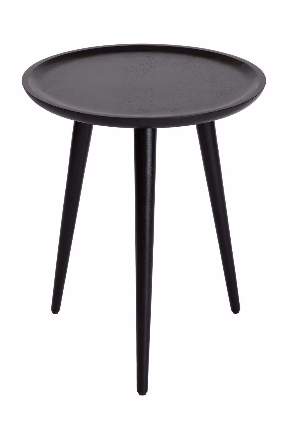 MH London Electra Round Solid Mango Wood Tray Top Side Table in Black – 3
