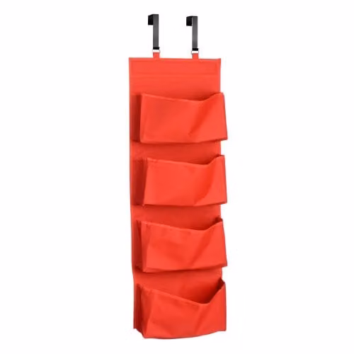 Premier Housewares 4-Tier Hanging Organiser, Red, H 90 cm x W 34 cm x D 10 cm – 1