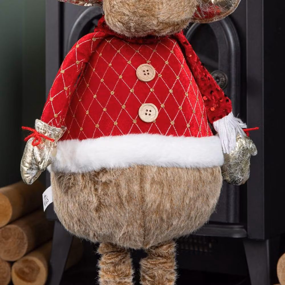 Samuel Alexander 1m Plush Festive Golden Comet Decoration in Gold, Red and White – 4