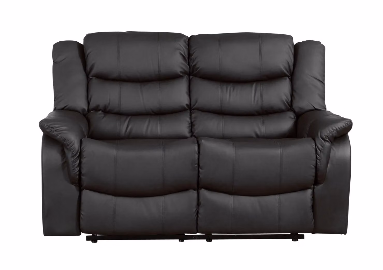 Artemis Home Almeira 2 Seat Manual Recliner Sofa in Black Synthetic Leather, W: 142 cm – 2