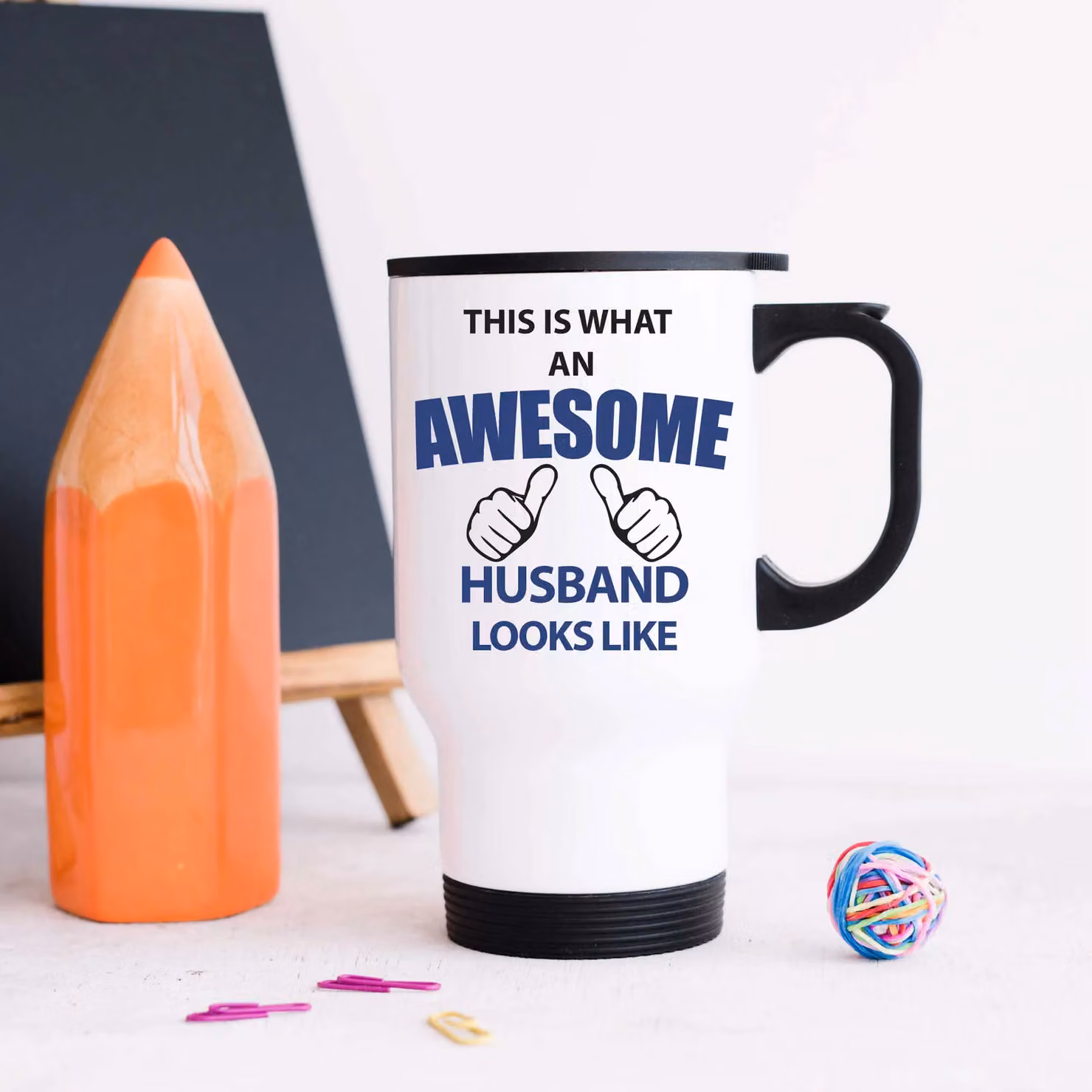 60 Second Makeover This Is What An Awesome Husband Looks Like Stainless Steel Travel Mug in White – 2
