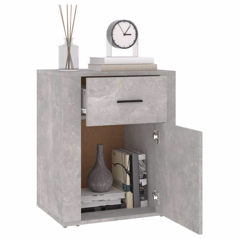 Berkfield Home Bedside Cabinet in Concrete Grey, W/D/H: 50 x 36 x 60 cm – 2
